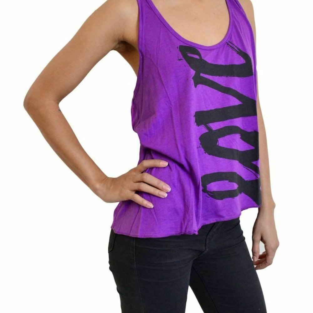STRANDED WOMEN'S RACERBACK STYLE TANK TOP PRINTED IN SOLID PURPLE 'XL'